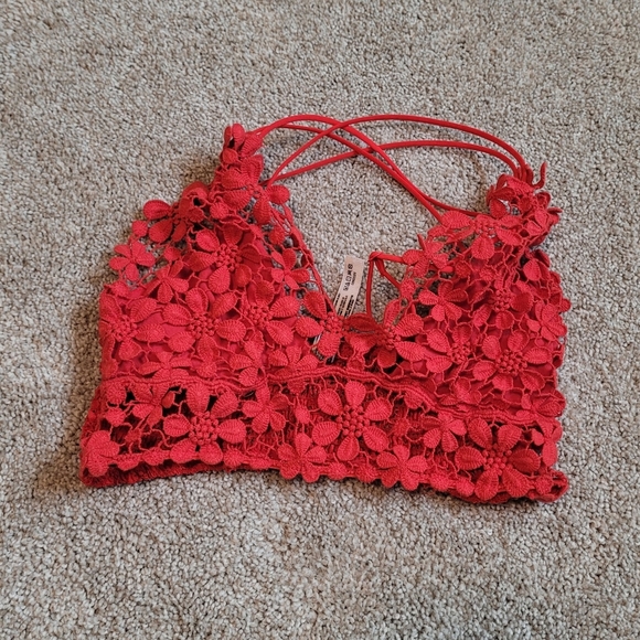 Free People Miss Dazie Bralette In Red Hot Size Small - Picture 4 of 6